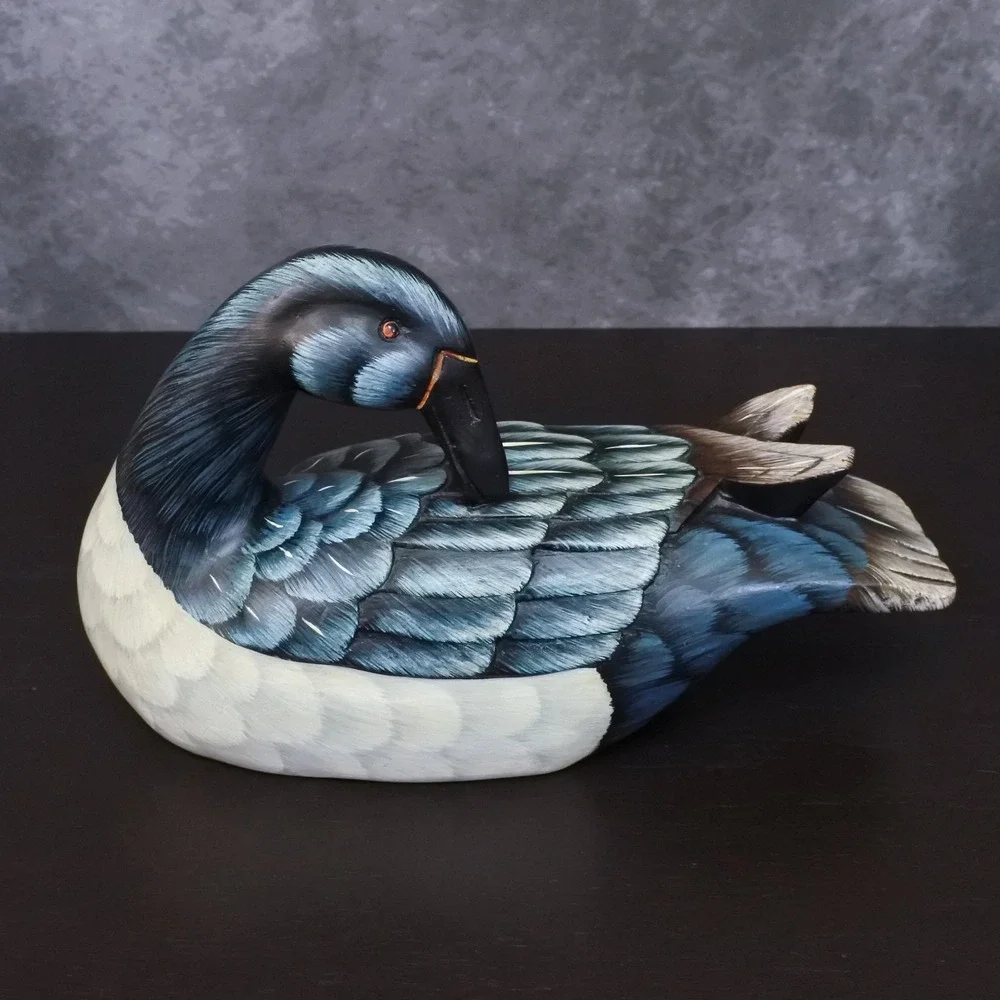Vintage Folk Art Wooden Canada Goose Duck Decoy Hunting Farmhouse Decor